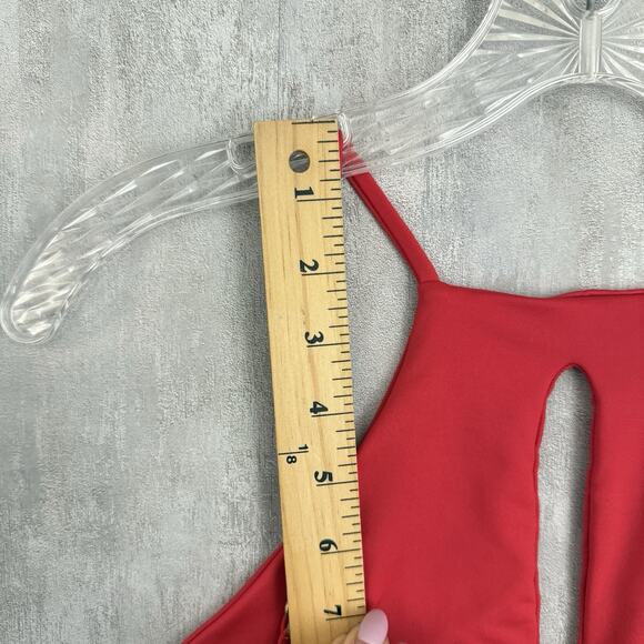 Becca by Rebecca Virtue One Piece Swimsuit Sz S Red Cutout Back Non Padded Beach - Picture 11 of 16